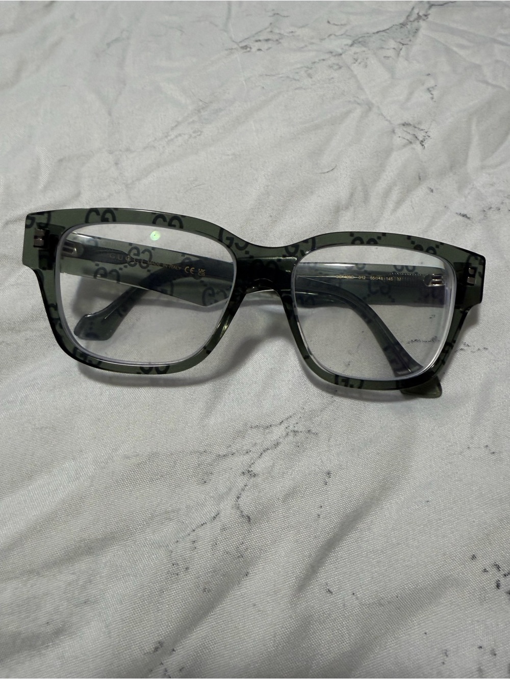 Womens Transparent Grey Patterned Eyeglasses